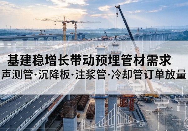 全椒基建稳增长带动预埋监测管材需求，声测管、沉降板、注浆管订单持续放量